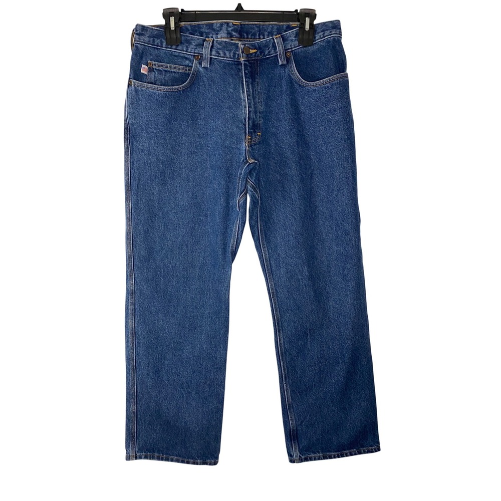 Duluth Trading Co Ballroom‎ Blue Jeans Mens 38 32 Straight Leg Medium Wash Denim